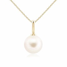 10mm Classic Freshwater Cultured Pearl Solitaire Pendant in 14K Yellow Gold - £233.56 GBP