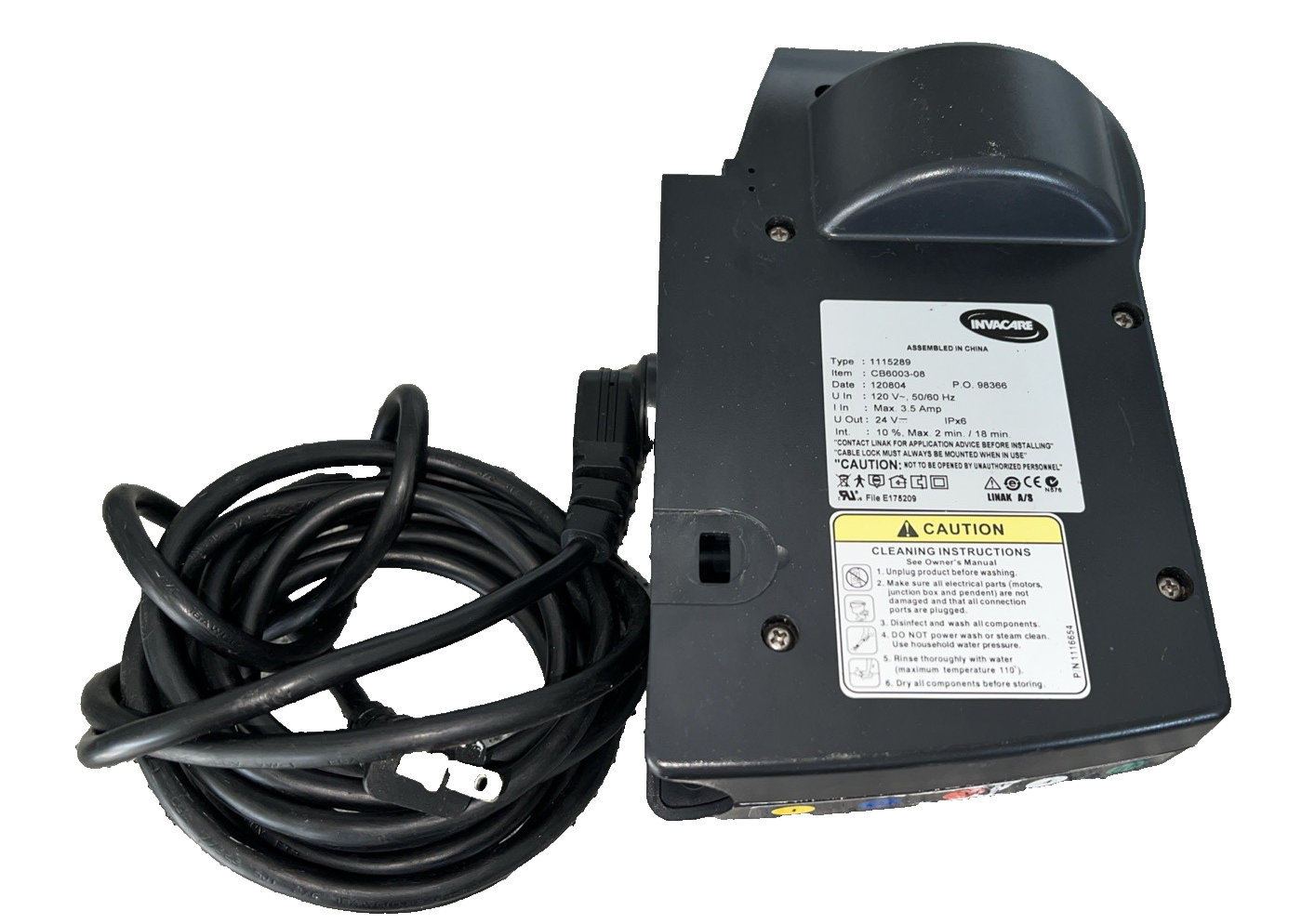 Invacare Junction Control Box CB6003-08 # 1115289 120V~50/60 Hz - $76.00
