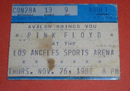 Pink Floyd Concert Ticket Stub Vintage 1987 Los Angeles Sports Arena - £26.14 GBP