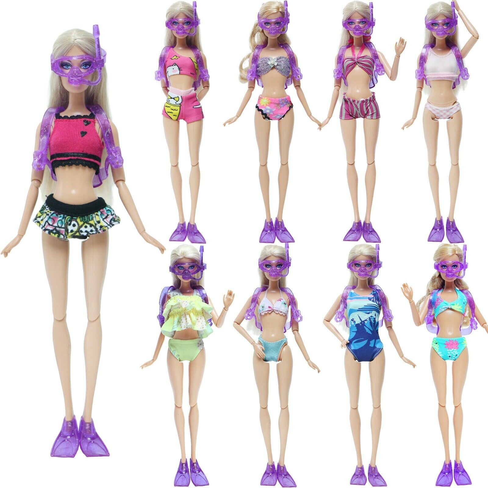 Diving Equipment And Swimsuit Bikini Clothes for Barbie Doll Accessories Doll