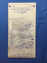 1963 JEPPESEN USAF AIRCRAFT LOW ALTITUDE ENROUTE CHART/MAP L-14 &amp; L-13 - $19.77