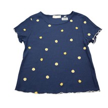 Altrd State Shirt Youth L Blue Yellow Flowers Blouse Top Girls - £13.99 GBP