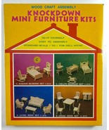 Vintage Wood Craft Assembly Knockdown Mini Furniture Doll House MASTER B... - $19.79