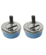 2 pack Round Push Down Ashtray with Spinning Tray Retro Style (Blue) - $9.89