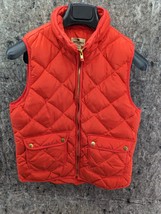 Woolrich Vest Women’s Duck Down Full Zip Puffer Jacket Pockets Orange M (D17) - £16.07 GBP