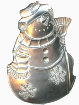 Vintage Home for the Holidays SNOWMAN CANDY DISH Christmas Silver Finish... - $6.88