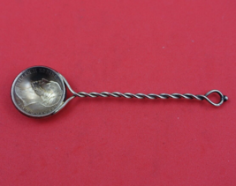 Dutch Coin Silver Demitasse Spoon Bowl with Twisted Handle Dated 1847 4 1/8&quot; - £69.30 GBP