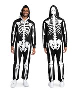 Tipsy Elves One Piece Zip Up Mask Skeleton Jumpsuit Unisex Adult Hallowe... - $36.67 CAD