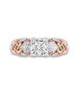 Princess Cut Engagement Ring  Two Tone With Rose Gold Love Knot Annivers... - $2,847.16 MXN