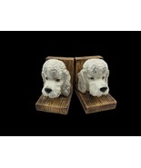 Lefton Porcelain POODLE Figure Dog Puppy White Bookend Japan H25816 - $49.49