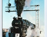Chessie System 614 Steam Locomotive Cincinnati Ohio OH UNP Chrome Postca... - $3.91