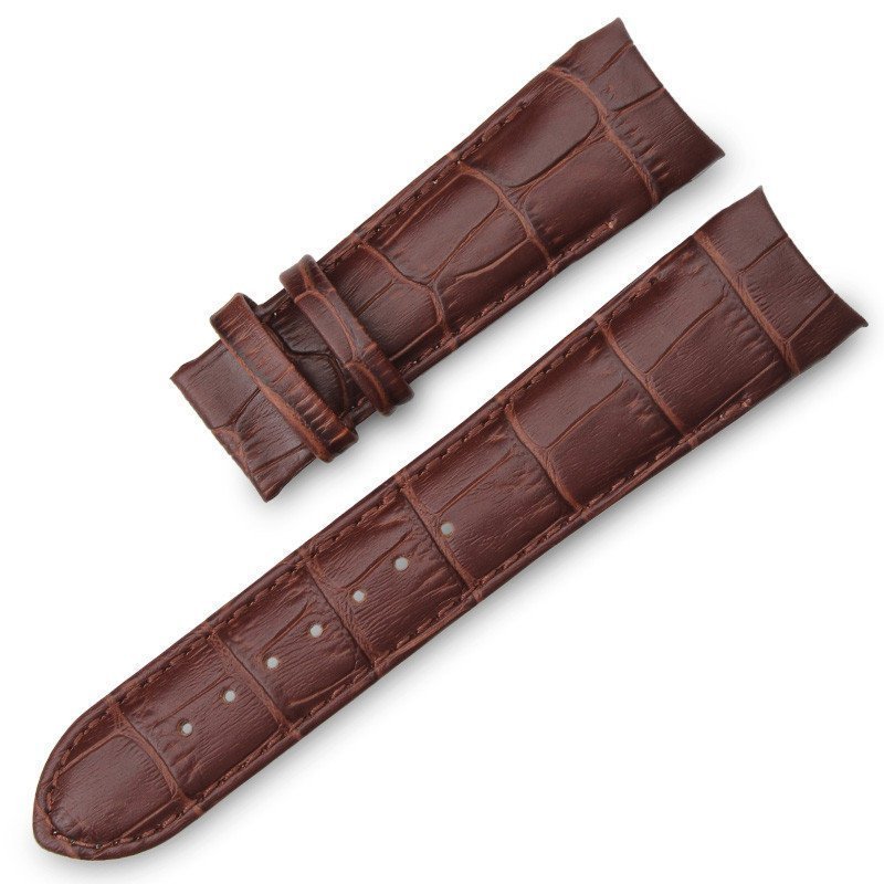 22mm Brown Curved Leather Watch Strap Fits Tissot & Other Curvedend Watch Bands  - $35.99