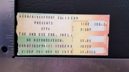 STYX / APRIL WINE - NOVEMBER 02, 1979 CINCINNATTI, OH CONCERT TICKET STUB - €15,40 EUR