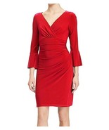 Lauren Ralph Lauren Bell-Sleeve Jersey Dress Parlor Red Petite Size 2P $135 - £44.80 GBP