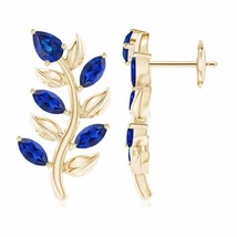 Natural Blue Sapphire Pear-Shaped Earrings in 14K Gold (Grade-AAA , 5x3MM) - £1,180.84 GBP