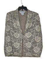 Carlisle Women&#39;s Blazer Jacket Linen Floral Print Embroidered 1 Button T... - $35.63