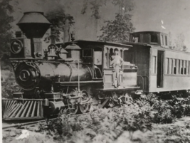 Columbia &amp; Puget Sound Railroad #1 Locomotive Train A. A. Denny B&amp;W Photo Oregon - £9.15 GBP