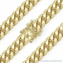 8.3mm Miami Cuban Link 925 Sterling Silver 14k Yellow Gold-Plated Chain Bracelet - £110.93 GBP+
