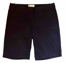 J Crew Bermuda Khaki Shorts Size 00 Navy Blue Cotton Blend Womens - £12.39 GBP