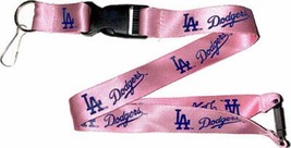 MLB Los Angeles Dodgers Pink Lanyard Keychain 24&quot; Long 1&quot; Wide by Aminco - £7.83 GBP