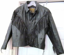 Vtg Hudson Leathers Jacket Coat Fringe Leather Motorcycle Biker Liner Womens 4XL - £94.02 GBP