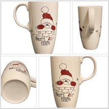 Merry Christmas Santa Latte Mug Holiday 16 Oz Ceramic Coffee Tea Cup - £15.03 GBP