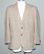 VTG Harris Tweed Kuppenheimer Tan Herringbone Blazer Sports Coat Mn&#39;s 46? EXC - £55.14 GBP