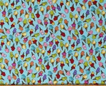 Cotton Ice Cream Cones Summer Turquoise Fabric Print by the Yard D785.48 - £9.83 GBP