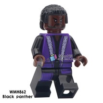 Single Sale T&#39;Challa Black Panther Wakanda costume Marvel Minifigures Block Toy - £2.33 GBP
