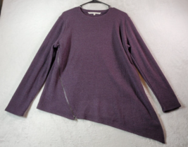 Rachel Roy Sweater Womens Size Large Purple Long Sleeve Round Neck Side ... - $18.48