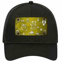 Yellow White Owl Oil Rubbed Novelty Black Mesh License Plate Hat - £22.67 GBP