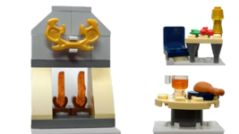 NEW Lego Holiday Hogwarts Tavern Fireplace, Table &amp; Table &amp; Chair Micro ... - $17.21 CAD