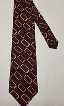 Hunting Horn Maroon Geometric 100% Silk Tie 54&quot; L x 3 5/8&quot; W - $11.87