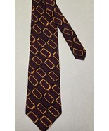Hunting Horn Maroon Geometric 100% Silk Tie 54&quot; L x 3 5/8&quot; W - $16.62 CAD