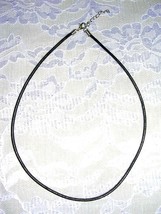 BLACK 3mm REAL LEATHER CORD 17&quot; NECKLACE PLUS EXTENDER CHAIN TO 18&quot;+ - $148.18 MXN
