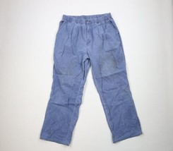 Vintage 70s IZOD Mens Large Distressed Elastic Waistband Pleated Wide Leg Pants - £30.97 GBP
