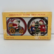 Vintage 60s? Hand Painted Ornaments Christmas Holiday Colorful 54-300 Santa - £13.42 GBP