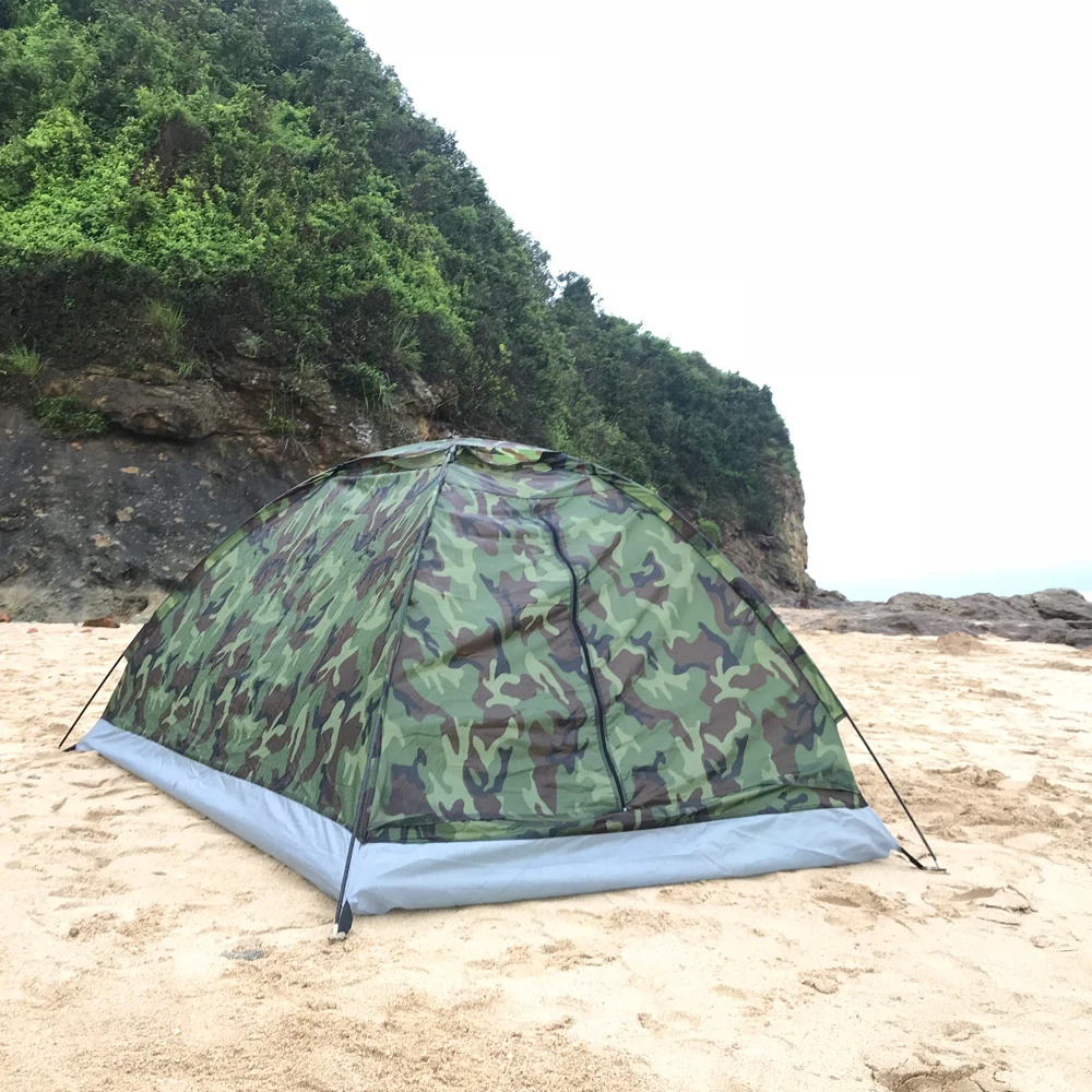 Portable Outdoor Camping Tent for 2 Person Single Layer Camouflage Handbag for - £16.48 GBP+