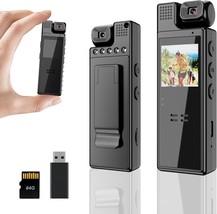 Mini Body Camera 1080P Portable Small Body Worn Cam Wearable, In 64G Memory Card - $48.99