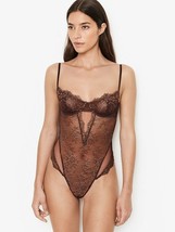 Victoria&#39;s Secre S unlined Balconette Teddy BROWN gold foil WICKED VERY ... - $69.29