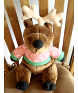 Avon MOOSE Plush STUFFED ANIMAL TOY collectible with Snowflake Sweater - $300.63 MXN