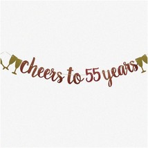 Sparkling Milestone Celebration: 55 Years of Love - Rose Gold Glitter Banner for - £19.64 GBP