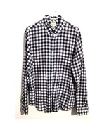 Mens J Crew Cotton Linen Twill Slim Blue Gingham Button Down Shirt Large - $41.03 CAD