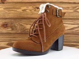 Me Too Sz 6.5 Ankle Boots Zip M Brown Fabric Women - £19.63 GBP