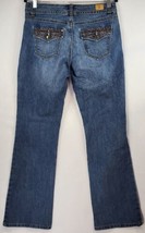 Bandolino Jeans Womens 8 Blue Mid Rise Beaded Embroidered Straight Leg P... - $24.74