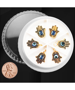 NAIL CHARM ALLOY Hamsa Evil Eye Gold - 6 pcs - $21.92 CAD