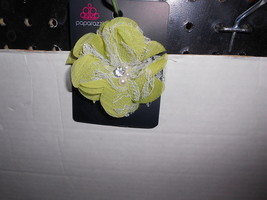 Paparazzi Hair Clip or Pin (new) UNIQUE LIGHTER GREEN W/WHITE LACE &amp; BAB... - £5.41 GBP