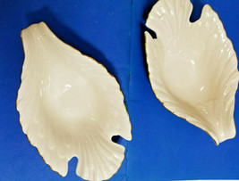 2 Lenox Holiday Wedding Tidbit Plate Dish Dove Bird Shape White Gold - £34.54 GBP