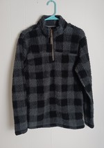 Alpine Sherpa Fleece Sweater Quarter Zip Men Size S Black and Gray with ... - $277.88 MXN