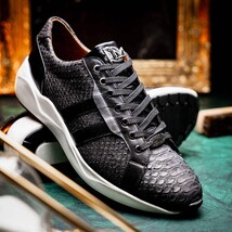 sueded Snake and classic calfskin fashion sneaker Shoes Verona Black image 10